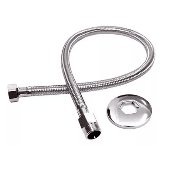 Registro Esfera Com Engate Flexível Aço Inox 50cm Japi