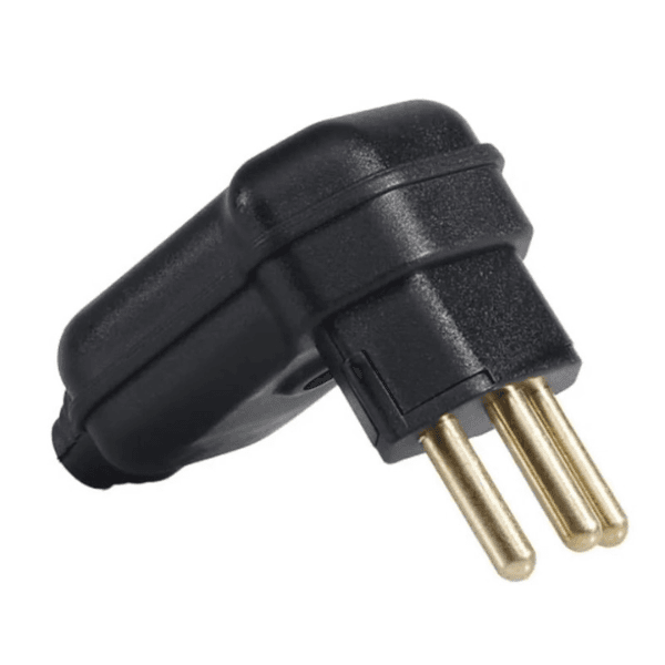 Plugue Preto 2P+T 20A 90G Com Prensa Cabo PLD8-3 – Margirius