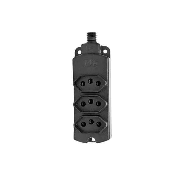 Tomada Múltipla Preto 2P+T CB – 20A TMU3-320 – Margirius