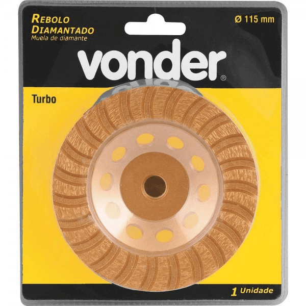 Rebolo Diamantado, 115 mm, Turbo, Vonder