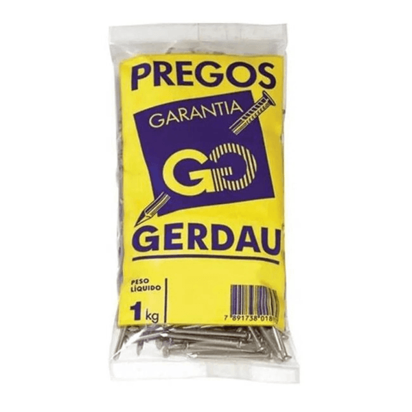 Prego Com Cabeca 17×21 Gerdau – Pacote com 1 Kg