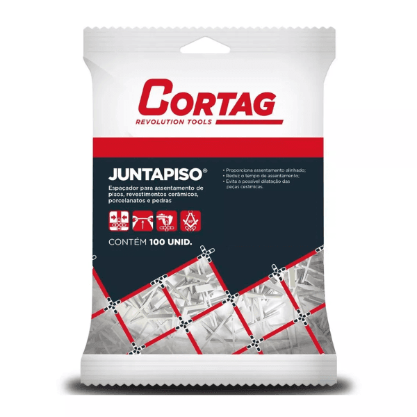 Espaçador Juntapiso Cruzeta 1mm Com 100 Unidades – Cortag