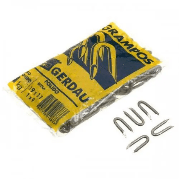 Grampo Polido 1×9 Gerdau – Pacote com 1 Kg