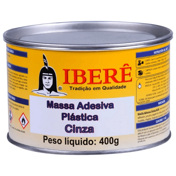 Massa Plástica Cinza 400g Ib200 – Iberê