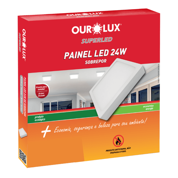 Plafon Led Sobrepor 24w Biv 2700k Quadrada