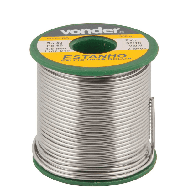 Estanho Fio 1,5mm 40×60 Car. 500g Vonder