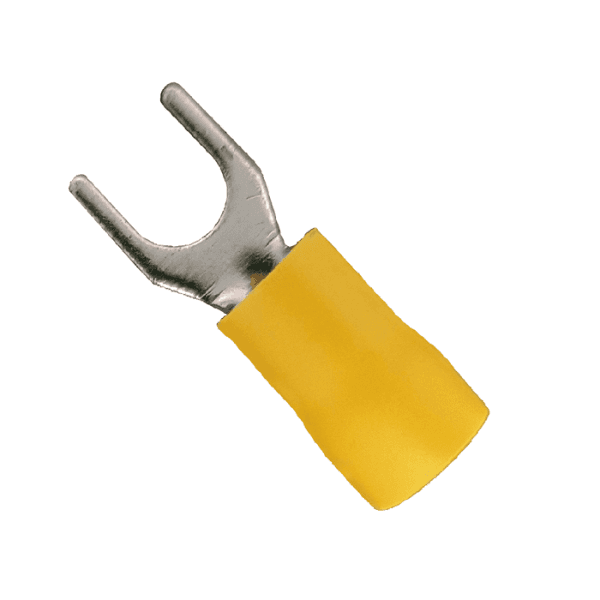 Terminal Forquilha Pré-Isolado Amarelo 4,0×6,0mm M6 20 Peças Sfor