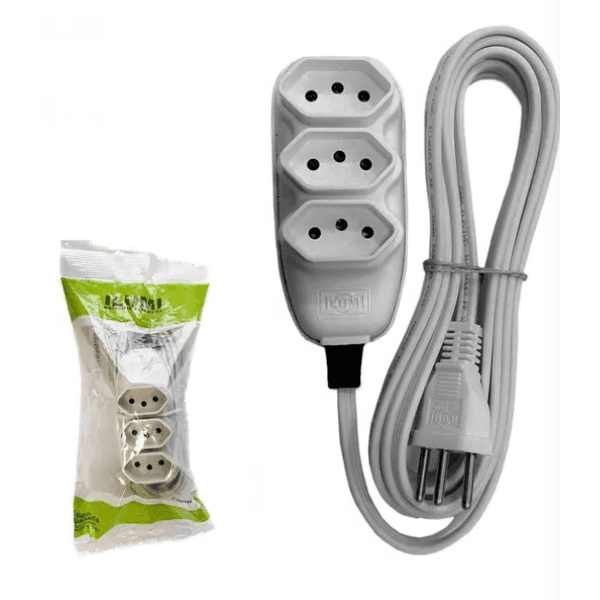 Extensão PP. 2P+T 20A. BCO 1,5m – Ilumi