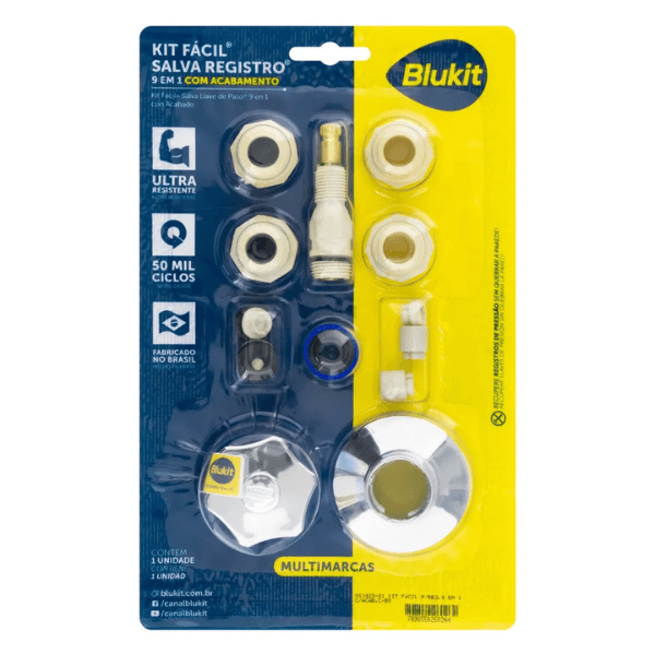 Kit Fácil Para Registro 9 Em 1 PPS Com Acabamento C50 Blister Com 1 Peça – Blukit