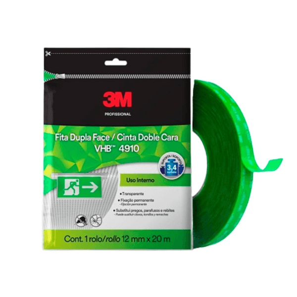 Fita Dupla Face Vhb 4910 12mmx20m Verde 3M