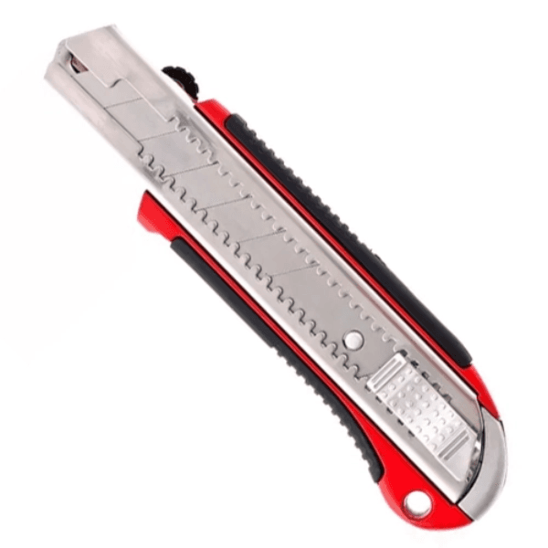 Estilete Lamina 25 mm, Lamina Retrátil, Ponta De Metal, Reforçado, 1 Pc – Mtx