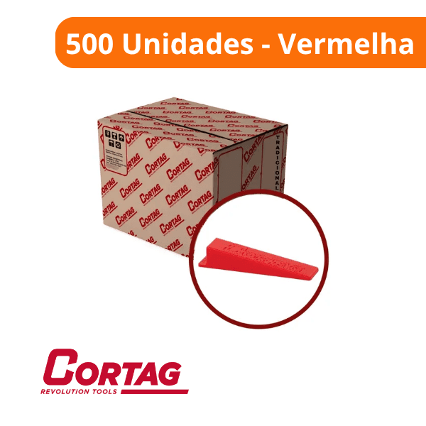 Cunha para Nivelamento De Piso Vermelha Granel (Pacote Com 500 Unidades) – Cortag
