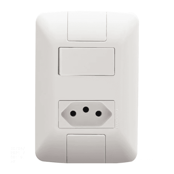 Interruptor 1 TEC (Paralelo) +Tomada 10A 4X2 Jangada Romazi
