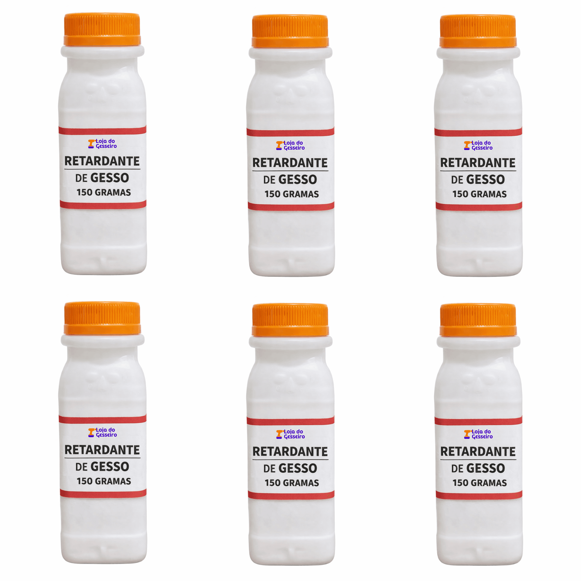 Retardante para Gesso Aditivo Profissional Ácido Cítrico Anidro Puro (Kit Com 6 Garrafas De 150g)
