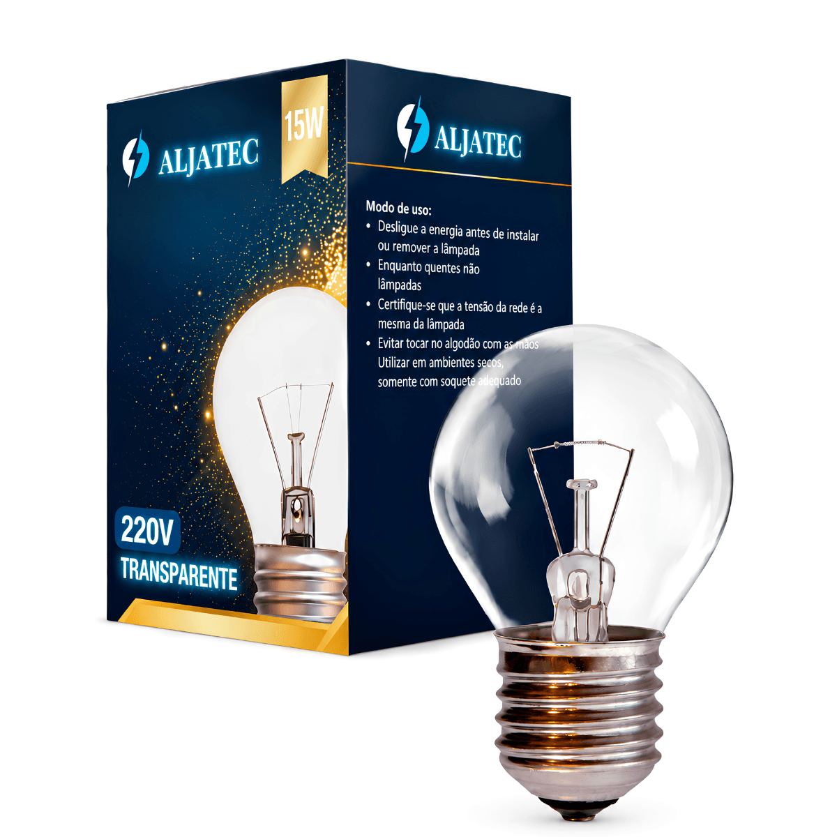 Lâmpada Bolinha Incandescente 15W 220V E27 Aljatec