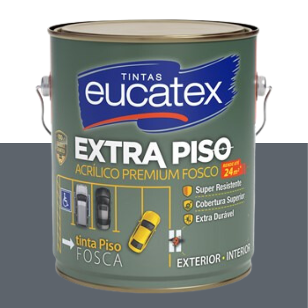 15241956782-tinta-piso-cinza-2.png Tinta Para Piso Acrílico Premium Cinza Fosco Eucatex 3,6L - Imagem 3