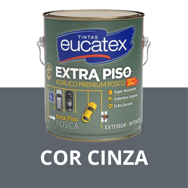 15241956799-tinta-piso-cinza-3.png Tinta Para Piso Acrílico Premium Cinza Fosco Eucatex 3,6L - Imagem 2