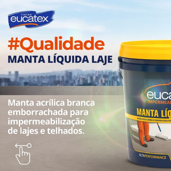 15245806549-manta-liquida-eucatex-5.png Manta Líquida Emborrachada Impermeabilização De Lajes E Telhados Eucatex 4kg - Imagem 3