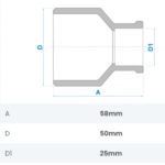 Bucha de Redução Soldável Longa 50X25mm Fortlev - Imagem 2