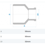 Bucha de Redução Soldável Longa 50X32mm Fortlev - Imagem 2