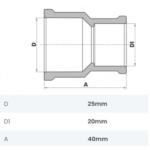 Luva de Redução Soldável 25X20mm Fortlev - Imagem 2