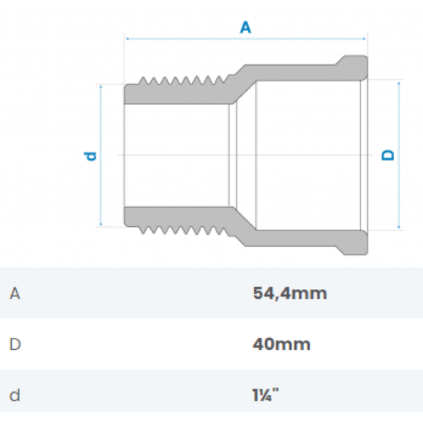 15261949804-adaptador-soldavel-curto-com-bolsa-e-rosca-40-fortlev-jundiai-sao-paulo.png Adaptador Soldável Curto com Bolsa e Rosca 40X1.1/4