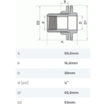 Adaptador Soldável com Anel para Caixa d’Água 20X1/2