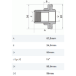 Adaptador Soldável com Anel para Caixa d’Água 50X1.1/2
