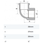 Joelho 90º Azul Soldável com Bucha de Latão 20mm x 1/2
