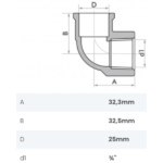 Joelho 90º Azul Soldável com Bucha de Latão 25mm x 3/4