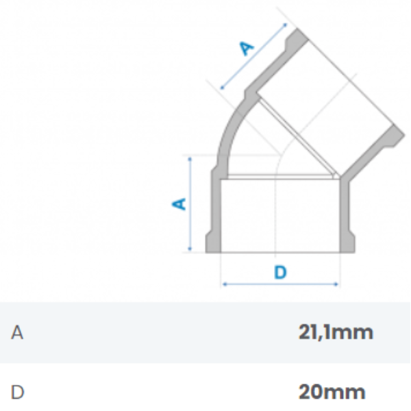 15263392721-joelho-45-soldavel-20mm-fortlev-jundiai.png Joelho 45º Soldável 20mm Fortlev - Imagem 2