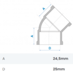 Joelho 45º Soldável 25mm Fortlev - Imagem 2