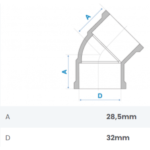 Joelho 45º Soldável 32mm Fortlev - Imagem 2