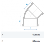 Joelho 45º Soldável 60mm Fortlev - Imagem 2
