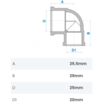 Joelho 90º de Redução Soldável 25X20mm Fortlev - Imagem 2