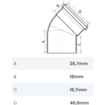 Joelho 45° Esgoto SN DN 40mm Fortlev - Imagem 2
