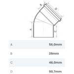 Joelho 45° Esgoto SN DN 50mm Fortlev - Imagem 2