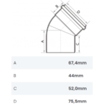 Joelho 45° Esgoto SN DN 75mm Fortlev - Imagem 2