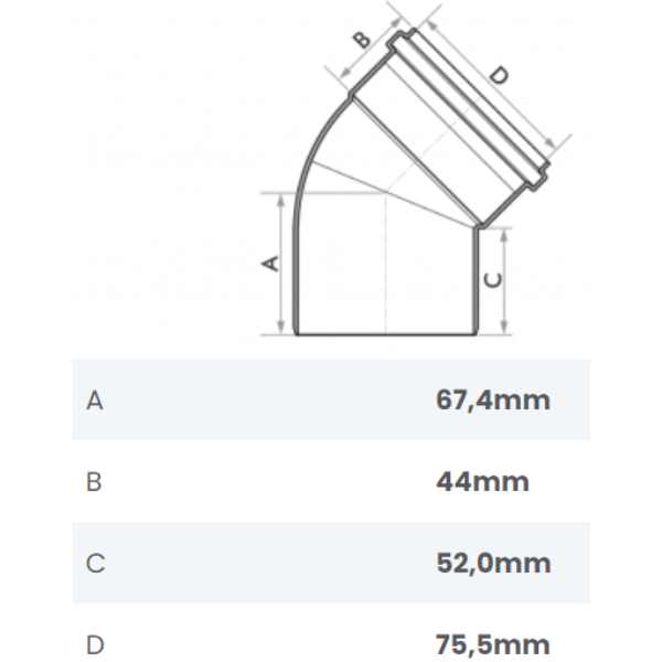 15263401837-joelho-45-esg-sn-dn-75-fortlev-jundiai-hidraulica-rondi.png Joelho 45° Esgoto SN DN 75mm Fortlev - Imagem 2