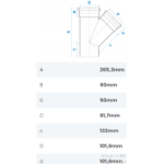 Junção Simples PVC Para Esgoto DN 100mm Branco Fortlev - Imagem 2