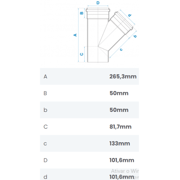 15263639117-juncao-simples-esgoto-sn-100mm-jundiai-sao-paulo.png Junção Simples PVC Para Esgoto DN 100mm Branco Fortlev - Imagem 2