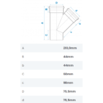 Junção Simples PVC Para Esgoto DN 75mm Branco Fortlev - Imagem 2
