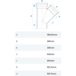 Junção Simples PVC Para Esgoto DN 50mm Branco Fortlev - Imagem 2