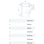 Junção De Redução Para Esgoto DN 100X50mm Branco Fortlev - Imagem 2