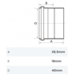 Luva Simples Esgoto DN 40mm SN Fortlev - Imagem 2