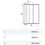 Luva Simples Esgoto DN 50mm SN Fortlev - Imagem 2