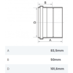 Luva Simples Esgoto DN 100mm SN Fortlev - Imagem 2