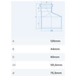Redução Excêntrica Esgoto DN 100X75mm SN Fortlev - Imagem 2