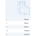 Redução Excêntrica Esgoto DN 75X50mm SN Fortlev - Imagem 2