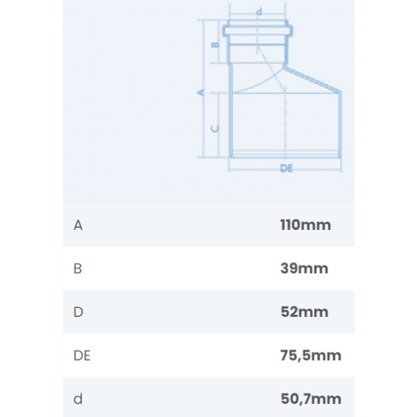 15263842537-reducao-excentrica-esgoto-sn-fortlev-varzea-paulista-campo-limpo-franco-da-rocha-75x50mm.png Redução Excêntrica Esgoto DN 75X50mm SN Fortlev - Imagem 2